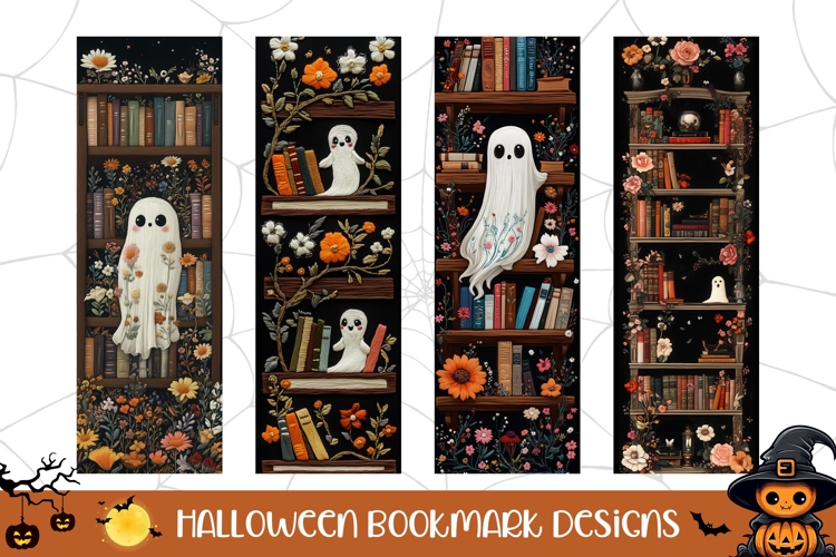 Floral Halloween Bookmarks, Magic Bookmarks PNG