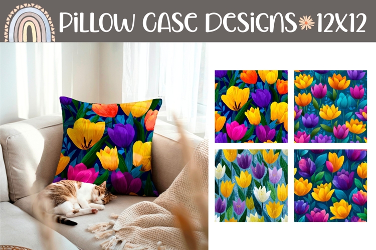 Tulips Pillow Case, Floral Pillow Designs