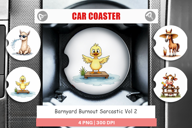 Barnyard Burnout Sarcastic Car Coaster