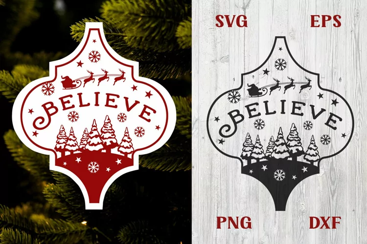 Believe | Christmas Arabesque SVG Scene