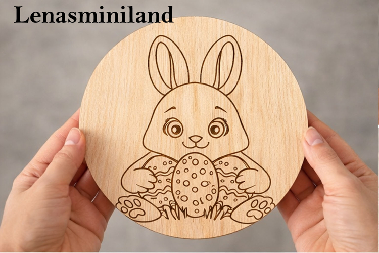 Easter bunny laser cut engraving digital file line art vecto