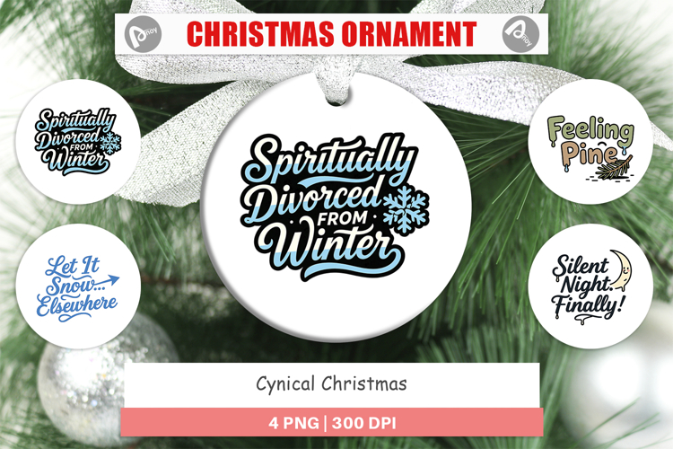 Cynical Christmas Phrases Ornament
