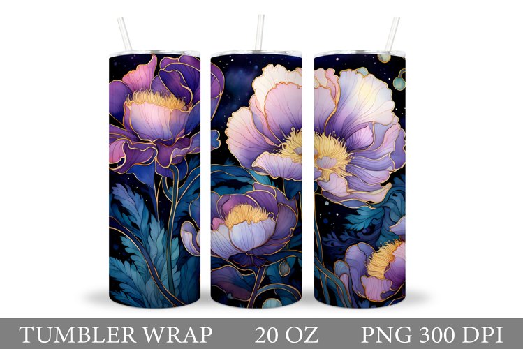 Flowers Tumbler Design. Sublimation Tumbler Flowers