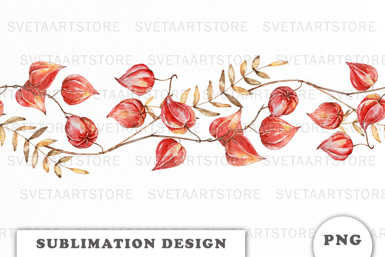 Watercolor Autumn Border png example image 1