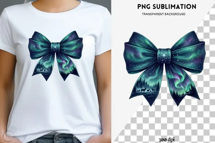 Christmas winter bow png design for T-shirts