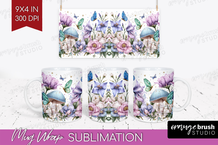 Magical Forest Mug Wrap - Fantasy Mug PNG Sublimation