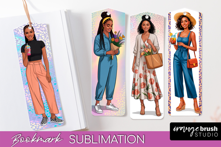 Fashion Girl Printable Bookmark - Seasonal Bookmark PNG