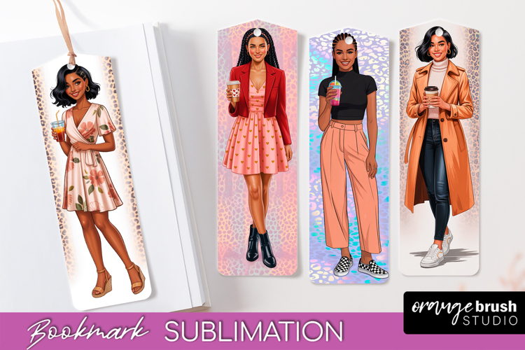 Fashion Girl Printable Bookmark - Seasonal Bookmark PNG