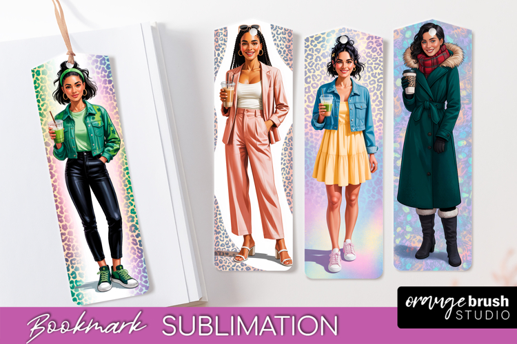 Fashion Girl Printable Bookmark - Seasonal Bookmark PNG