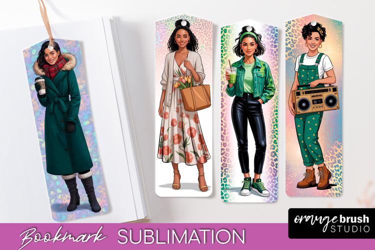 Fashion Girl Printable Bookmark - Seasonal Bookmark PNG
