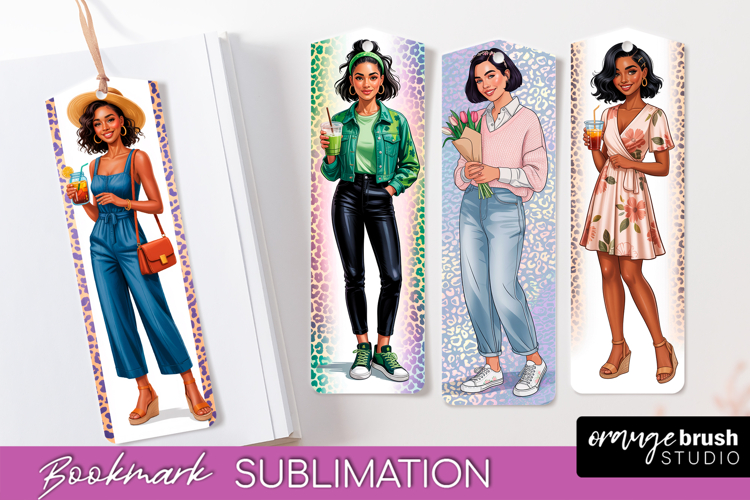 Fashion Girl Printable Bookmark - Seasonal Bookmark PNG