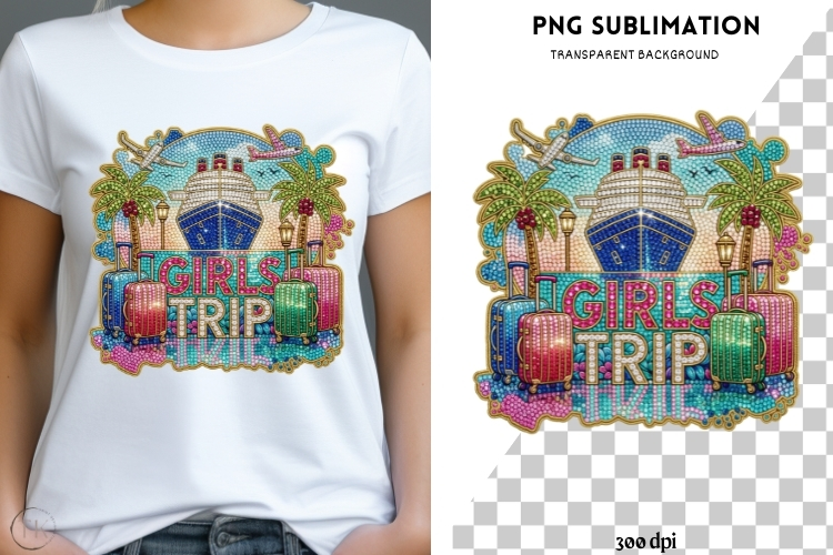 Girls trip png design for T-shirts
