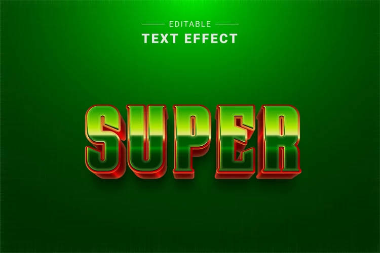 Editable Text Effect for Illustrator. Vector Graphic styles