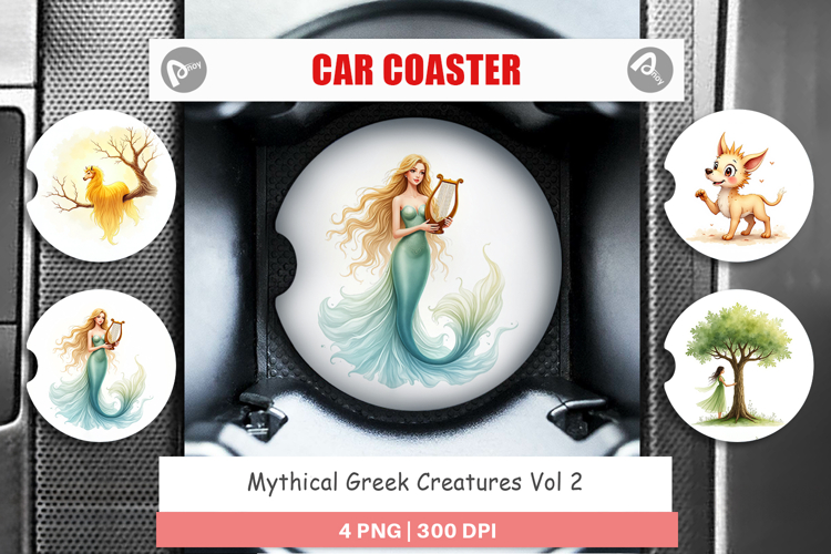 Greek Creatures Car Coaster