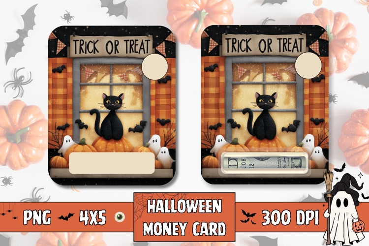 Trick Or treat Money Card, Printable Halloween, Gift Card