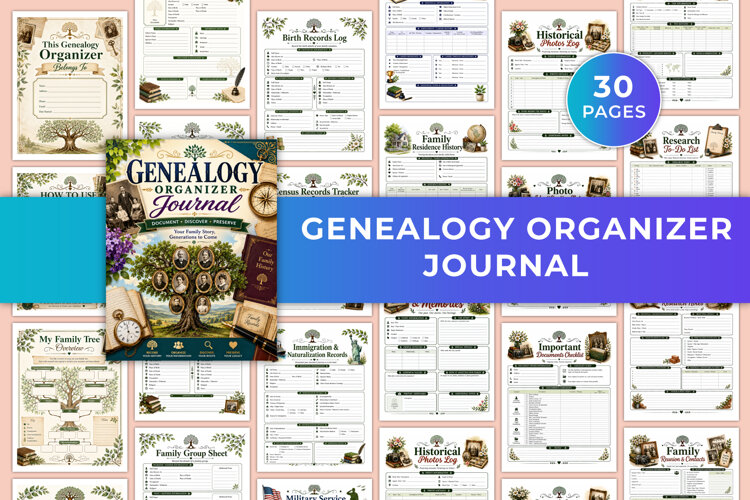 Genealogy Organizer Journal | Family History, Ancestry example image 1