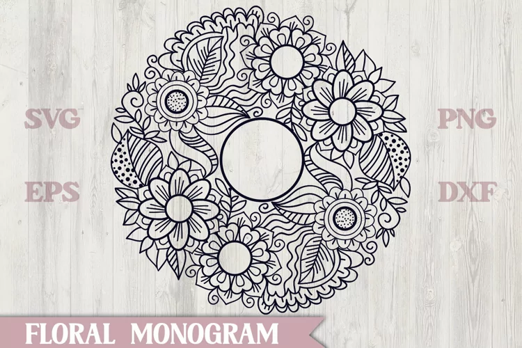 Floral Monogram SVG cut file