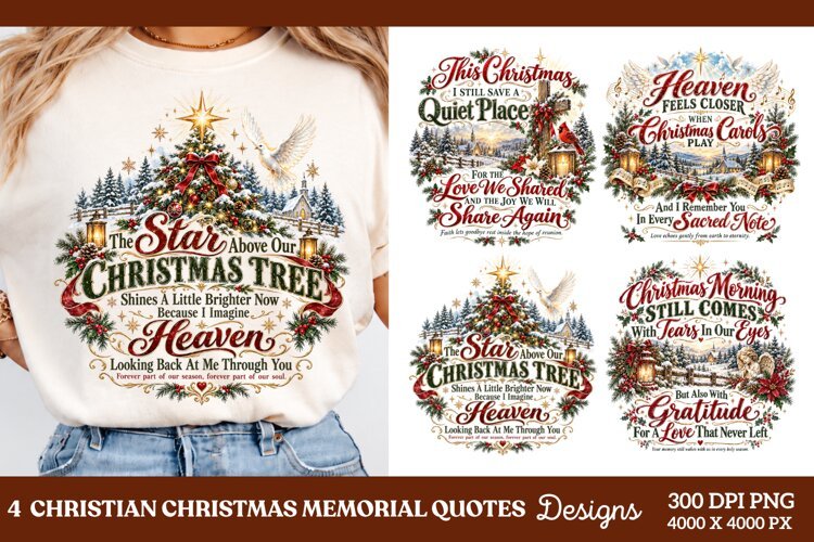 4 Christian Christmas PNG Designs, 4 Nativity Scripture PNG example image 1