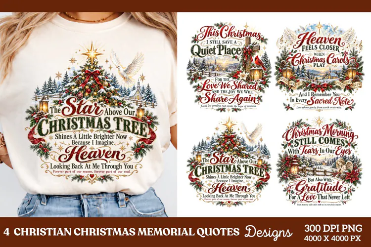 4 Christian Christmas PNG Designs, 4 Nativity Scripture PNG