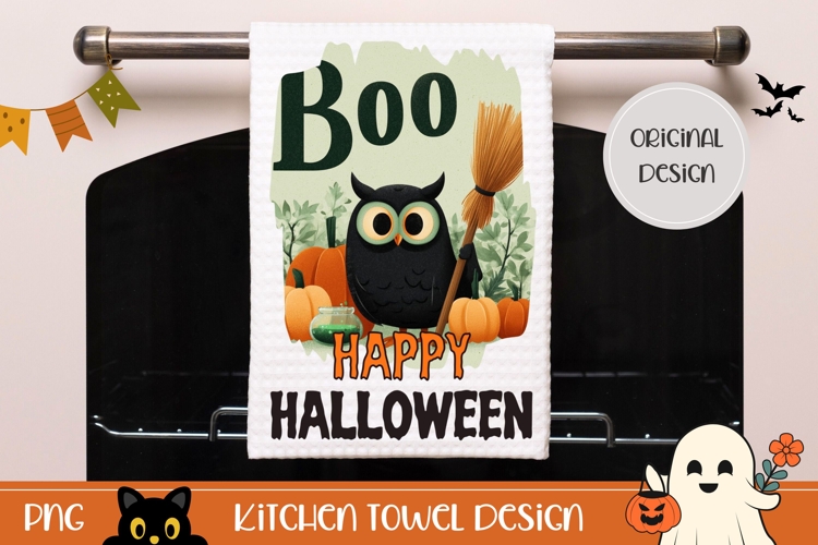 Cute Halloween Owl Towel, Cartoon Halloween Owl PNG