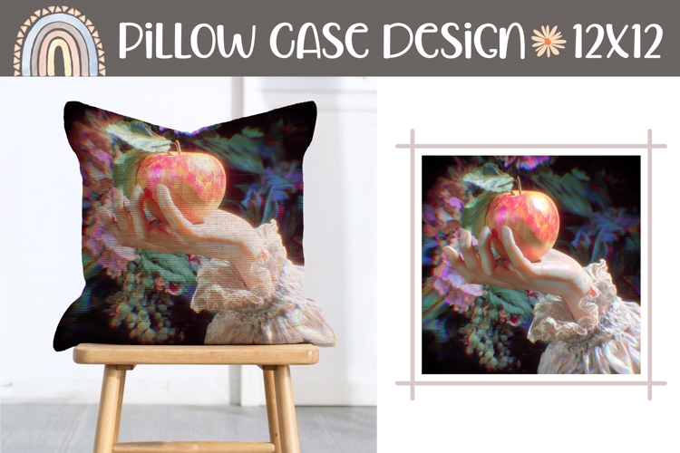 Abstract Pillow Design, Apple Pillow Template