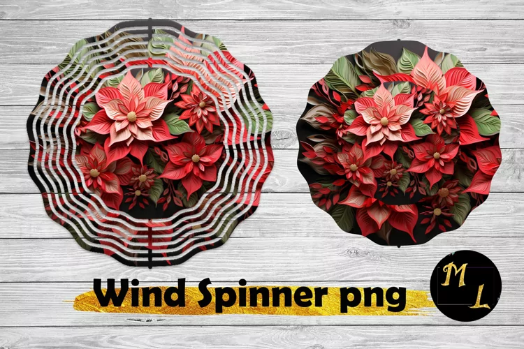 Poinsettia wind spinner,Christmas Wind Spinner design