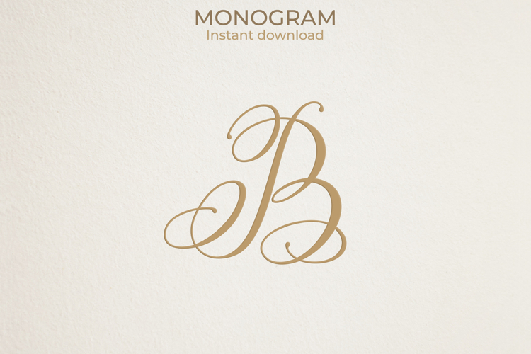 B Monogram Logo, Elegant Initial Monogram