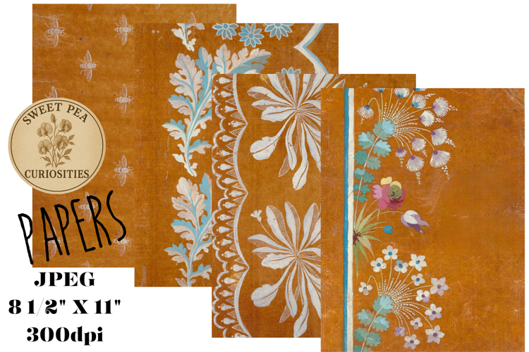 Flowers, Mixed Media, Papers, Junk Journal