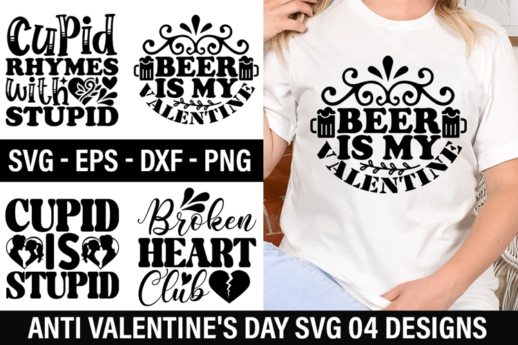 Anti Valentines Day SVG Design - Cupid rhymes with stupid