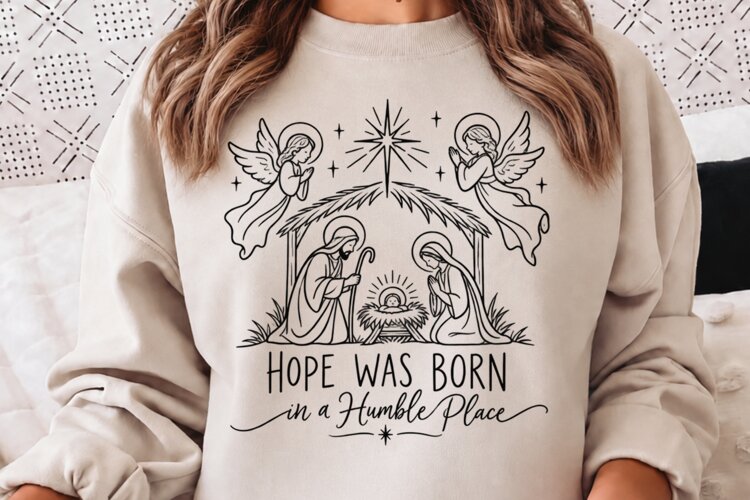 For Unto Us a Child Is Born PNG, Isaiah 9:6 Nativity Christm example image 1