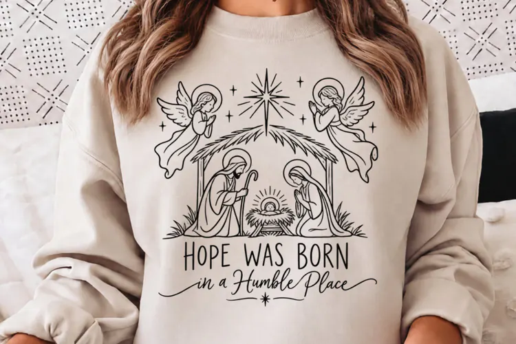 For Unto Us a Child Is Born PNG, Isaiah 9:6 Nativity Christm