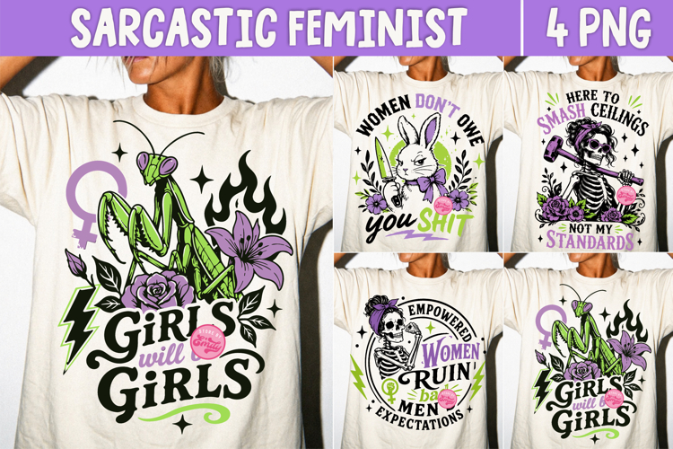 Sarcastic Feminist PNG, Anti Patriarchy Snarky Women