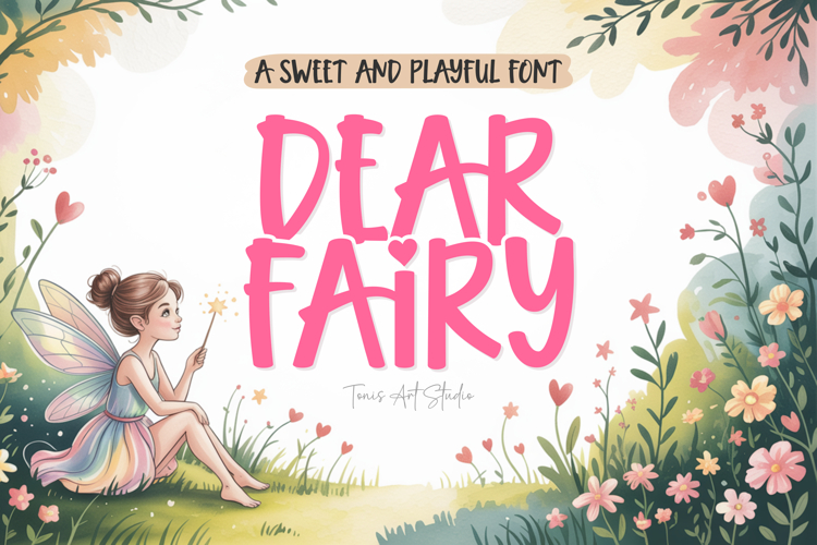 Dear Fairy Font Cute Kids Font, Cricut Font, Girly Font