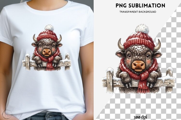 Christmas peeking character png design for T-shirts example image 1