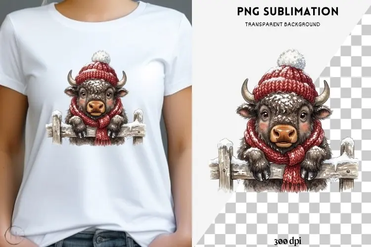 Christmas peeking character png design for T-shirts