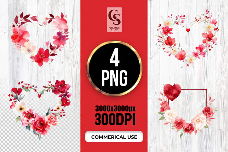 Red Flower Clipart Image 24