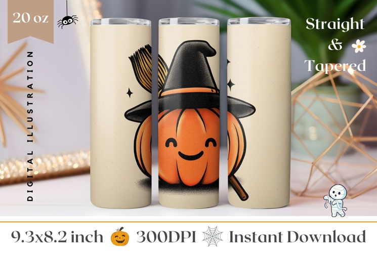 Halloween Pumpkin Tumbler, Vintage Halloween Tumbler Wrap