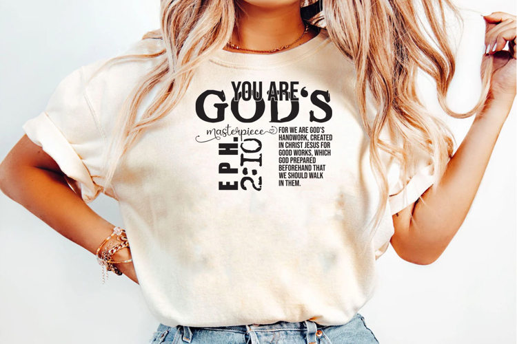 God's Masterpiece PNG, Bible Verse T-Shirt Design example image 1