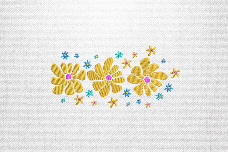 Sunny Bloom Daisy Embroidery Design example image 1