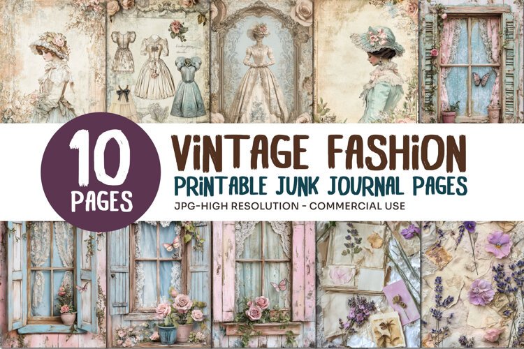 Vintage Fashion Junk Journal Pages example image 1