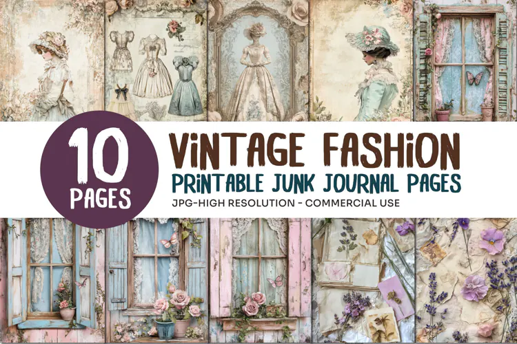 Vintage Fashion Junk Journal Pages