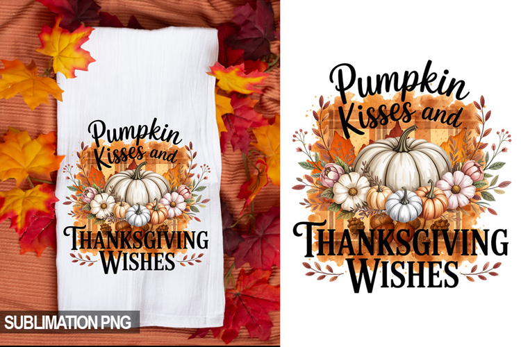 Pumpkin Kisses Pumpkin Towel PNG - Towel Sublimation