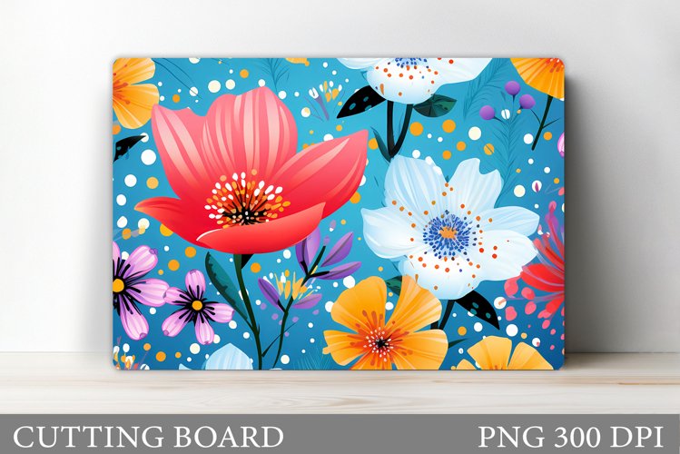 Flowers Cutting Board. Kitchen Cutting Board Template