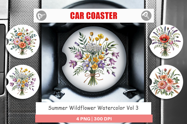 Car Coaster Summer Wildflower