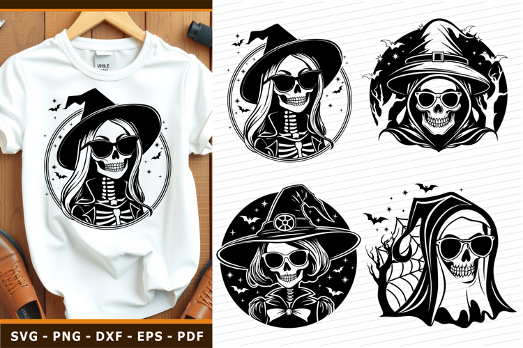Halloween SVG, Witch SVG, Ghost Faces Clipart SVG