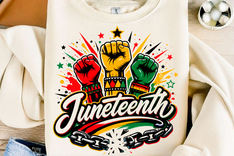 Juneteenth Fist Freedom PNG Shirt example image 1