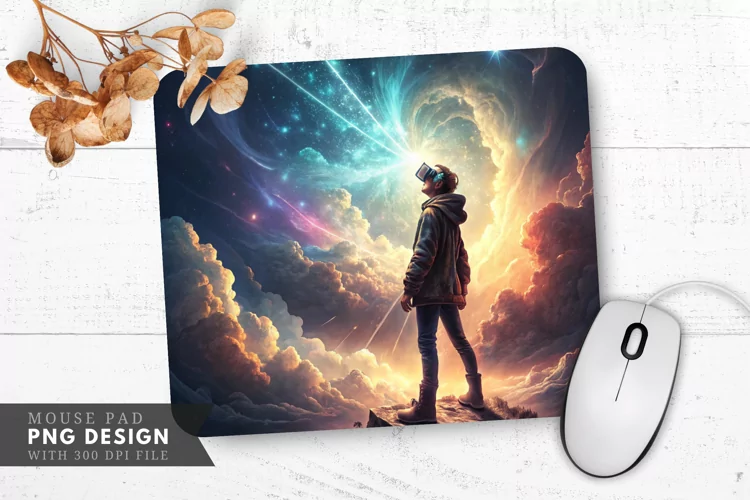 Cosmic VR Experience Mouse Pad PNG Design