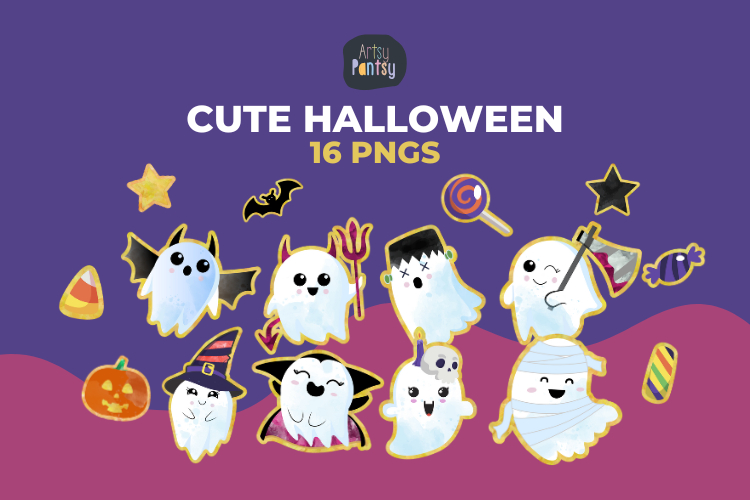 Cute Halloween Clipart Bundle