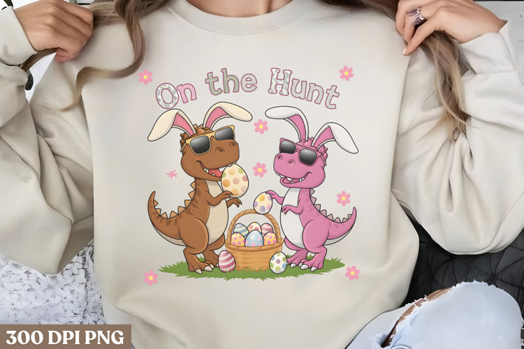 On the hunt PNG, Retro Easter Sublimation PNG