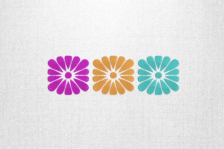 Trio Modern Daisy Embroidery Design